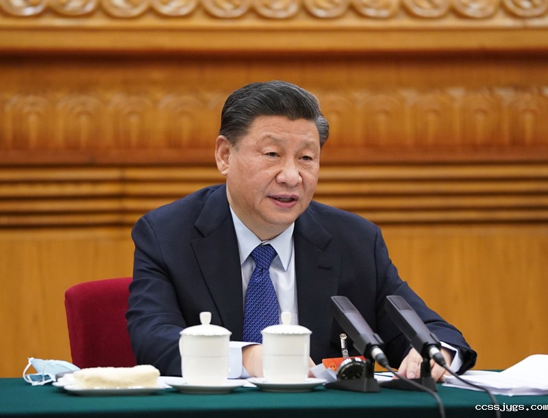 　　3月7日，中共中央总书记、国家主席、中央军委主席习近平参加十三届全国人大四次会议青海代表团的审议。新华社记者 李学仁 摄